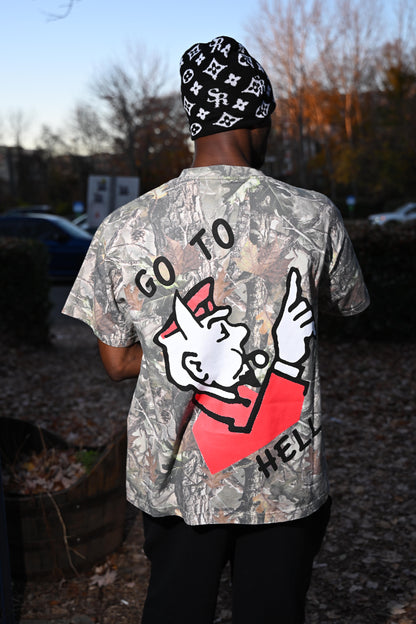 'GO TO HELL' CAMO TEE
