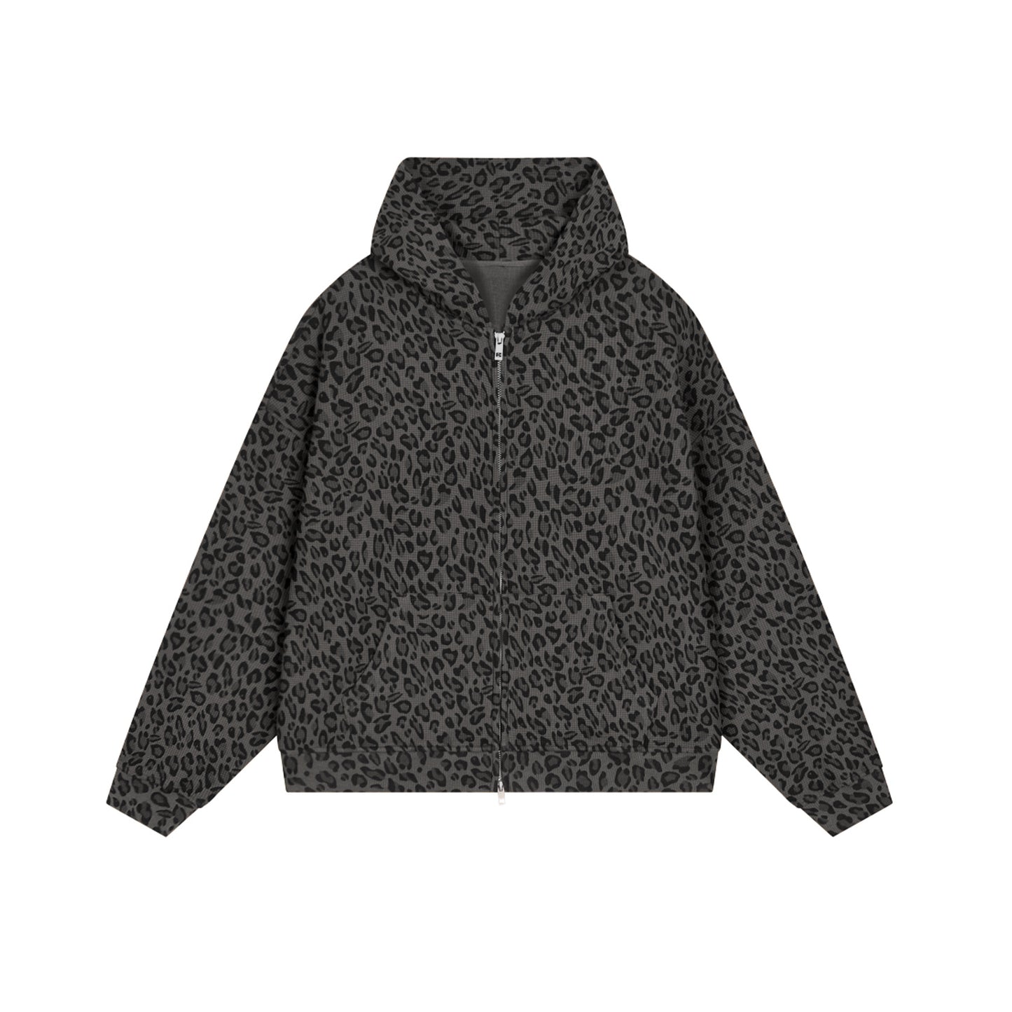 CHEETAH PRINT WAFFLE HOODIE