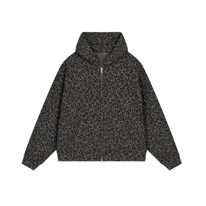 CHEETAH PRINT WAFFLE HOODIE