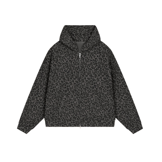CHEETAH PRINT WAFFLE HOODIE