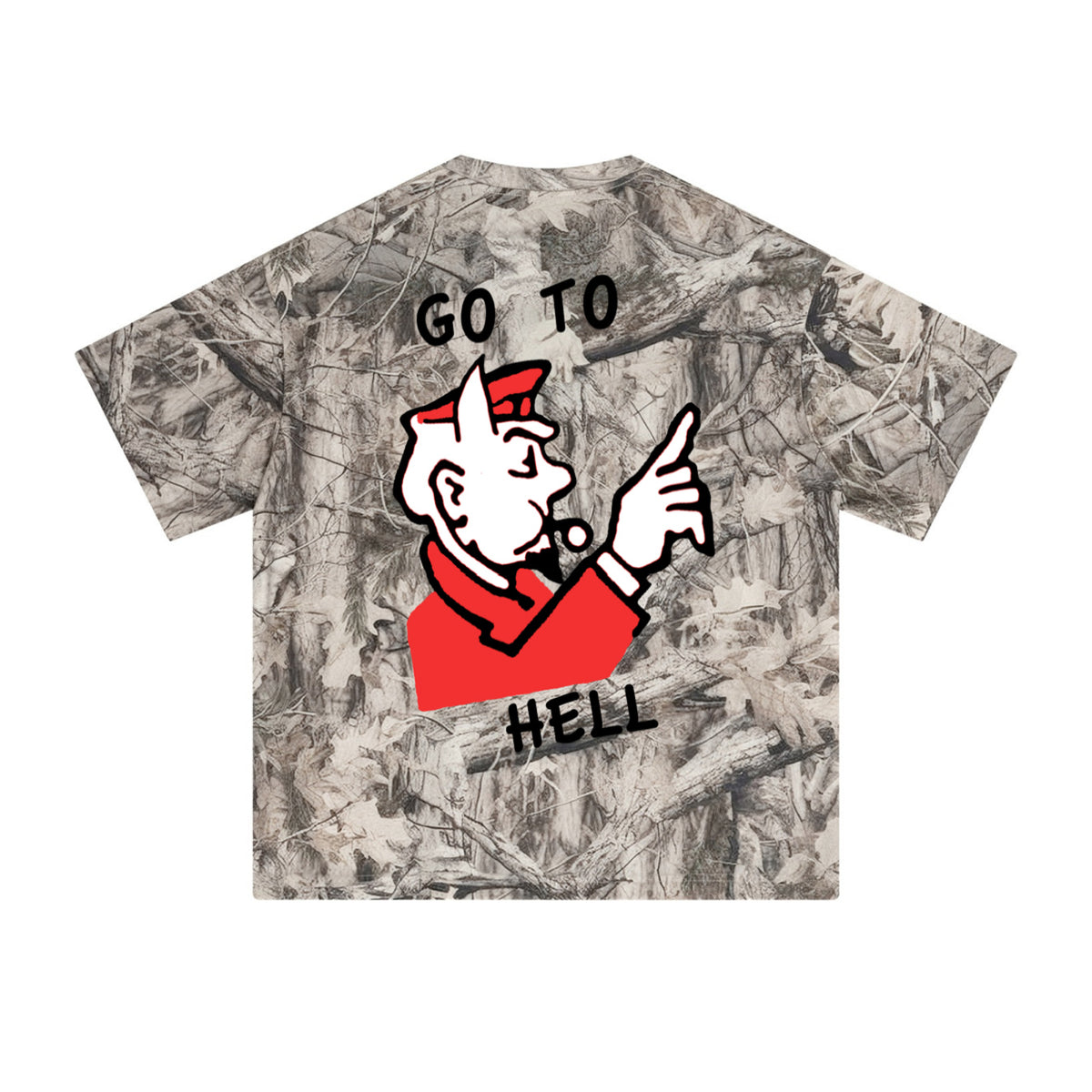 'GO TO HELL' CAMO TEE