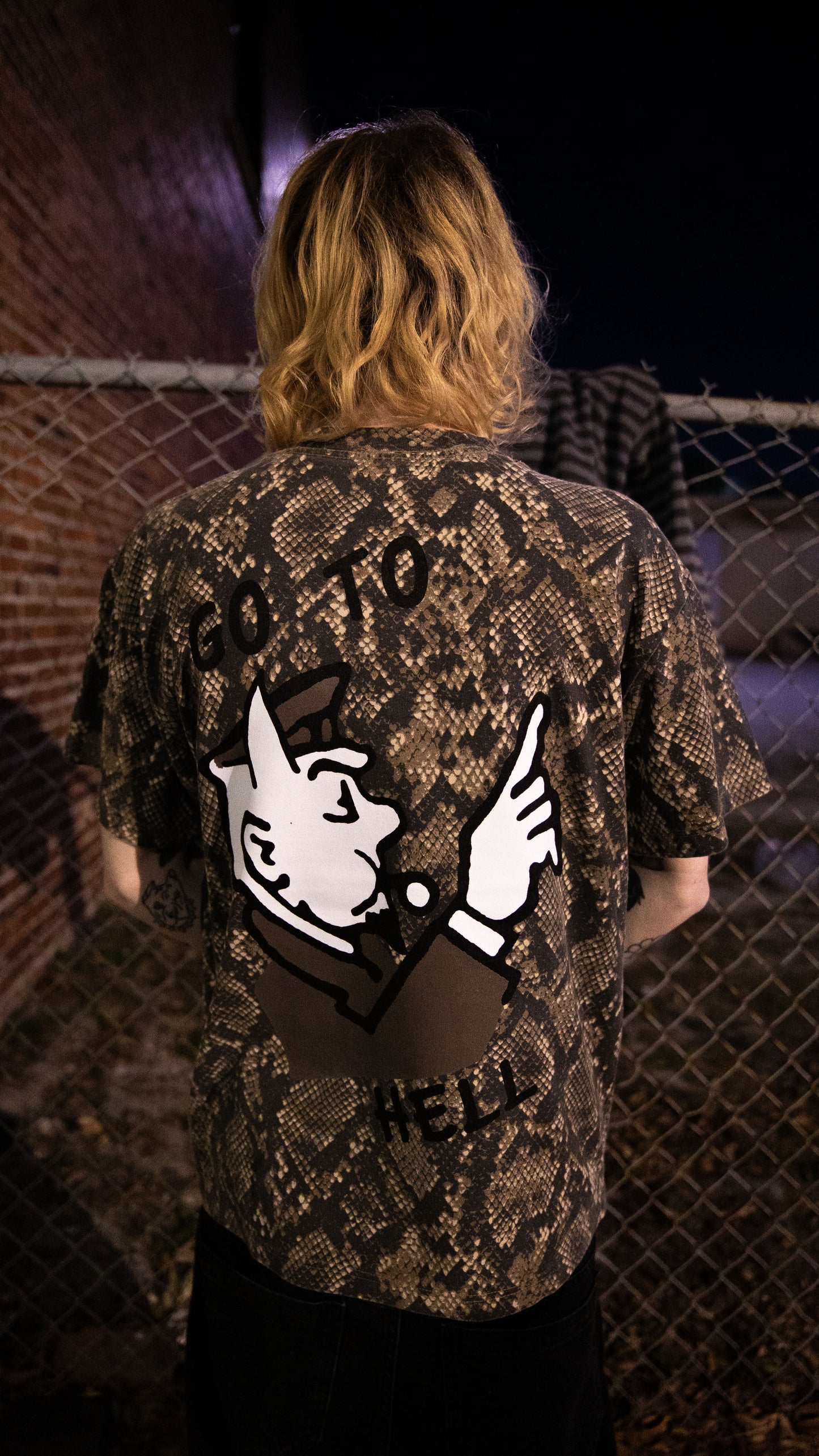 GO TO HELL TEE (SNAKESKIN)