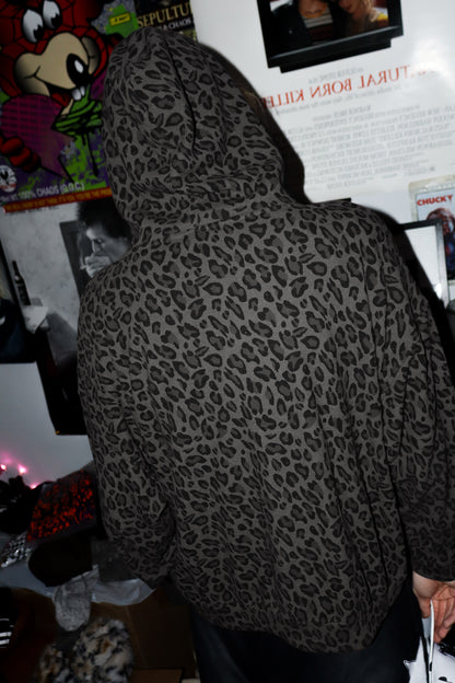 CHEETAH PRINT WAFFLE HOODIE